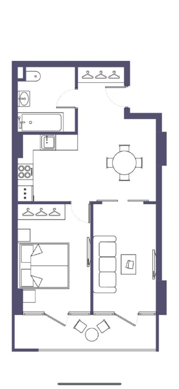 Apartment 55 m², 2 rooms — photo 1