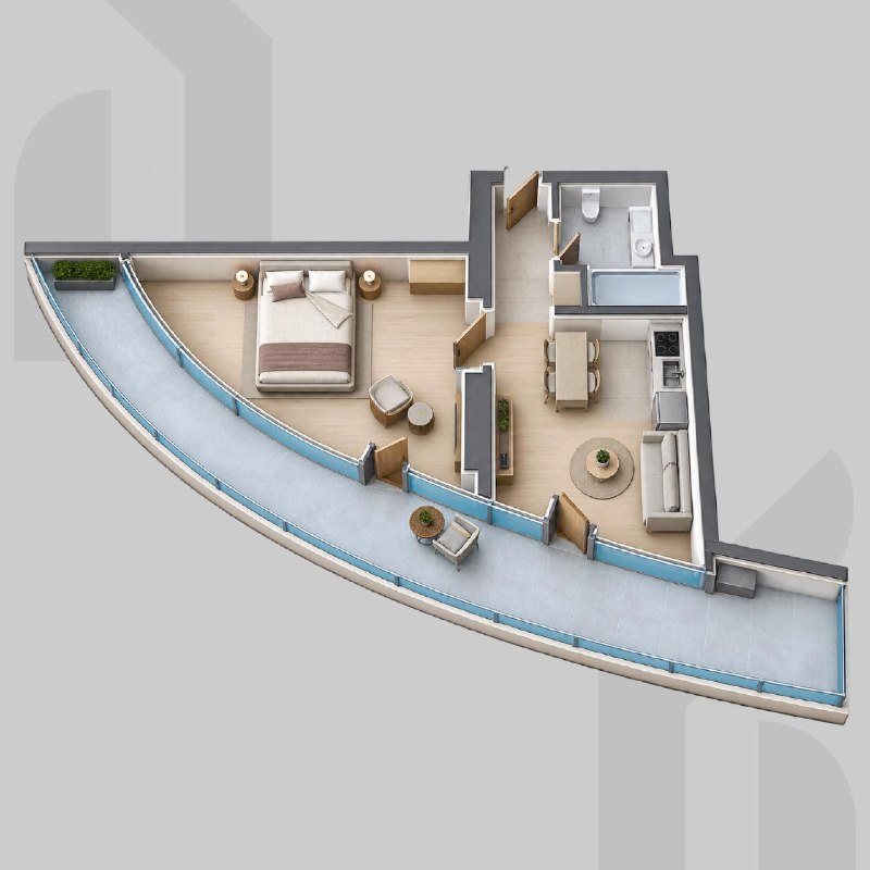 Продаётся 2-bedroom в Oval с видом на море, горы и город — фото 1