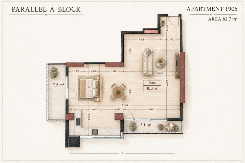 Продаётся 2-bedroom в The Parallel с панорамным видом на море и горы — фото 2