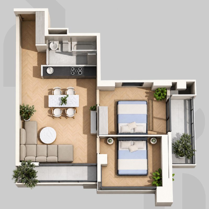 Продаётся 2-bedroom в The Parallel с панорамным видом на море и горы — фото 3