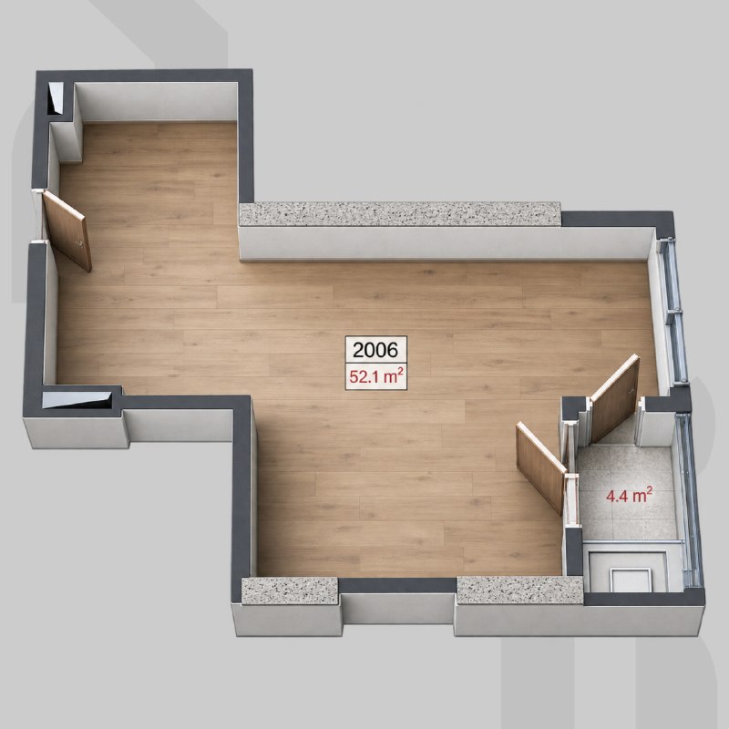 Apartment 52.1 m² — photo 1